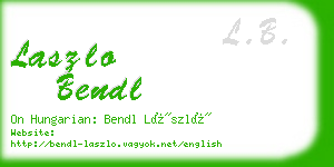 laszlo bendl business card